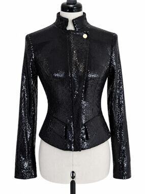 TwentyCluny Black Sequin Structured Corset Jacket
